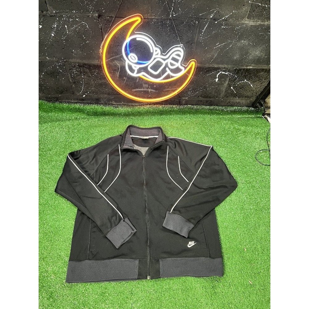 Vintage Nike Y2k Black Full Zip Up Track Jacket mens size X-Large‎